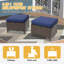 Ensemble de conversation 5 pièces pour patio avec repose-pieds courbé en osier brun-1584434533