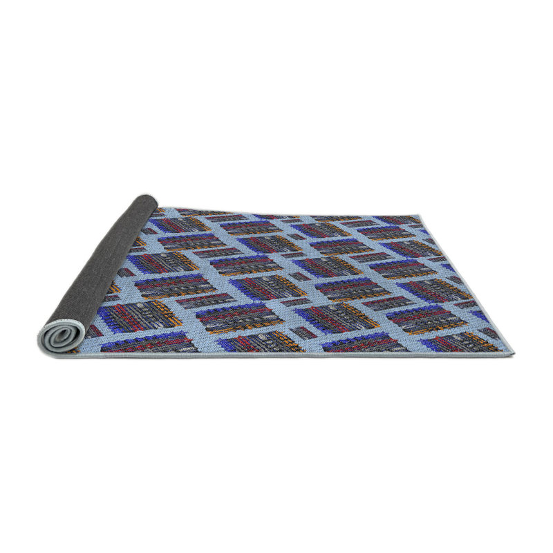 Tapis bleu / gris Jennie, Carré 8 pi
