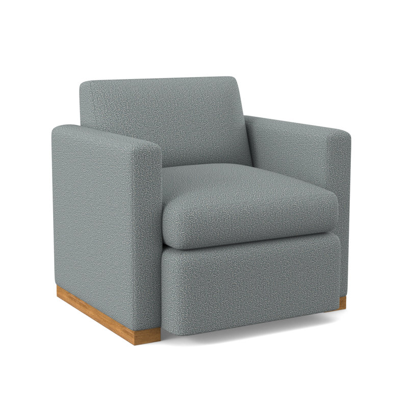 Ledger Swivel Lounge Chair, Amber, Maya Cyan Polyester Blend
