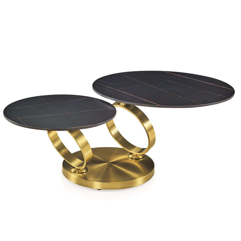 Stephanne Single Coffee Table, Gold, Black