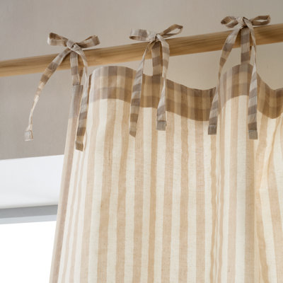 Cotton Blend Semi Sheer Single Curtain Panel
