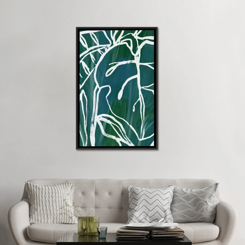 «Jungle Batik II», reproduction sur toile, H 26 po x l 18 po x P 1,5 po, Toile avec cadre noir