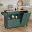 Îlot de cuisine moderne de style Mid-Century, 121 cm de large, sur roulettes, avec tiroir, tablette ouverte et espace de rangement pour les déchets.-1069394400