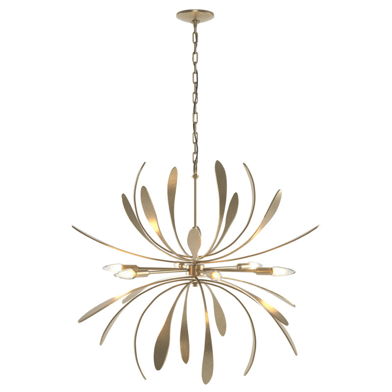 Dahlia Sputnik Sphere Chandelier, Soft Gold, 28.2" H x 32.7" W x 32.7" D