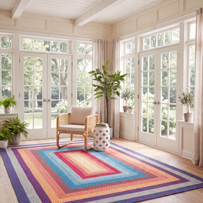 Tapis d'intérieur / extérieur géométrique tissé à la main Georgina