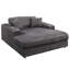 Chaise longue Hilde avec 2 coussins, velours côtelé gris foncé