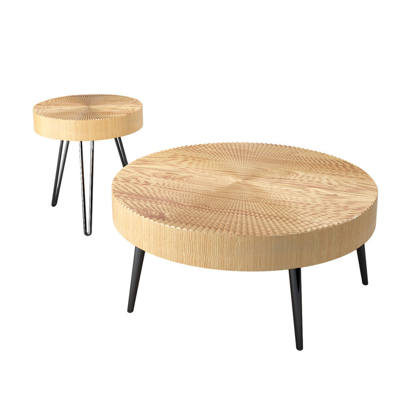 Jamnes Solid Wood Top Nesting Coffee Table