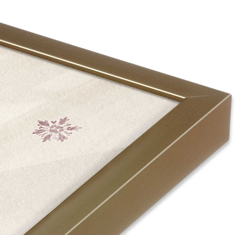 Bas de Noël rétro imprimé, H 13,75 po x l 13,75 po, Cadre simple en or brossé, bois massif