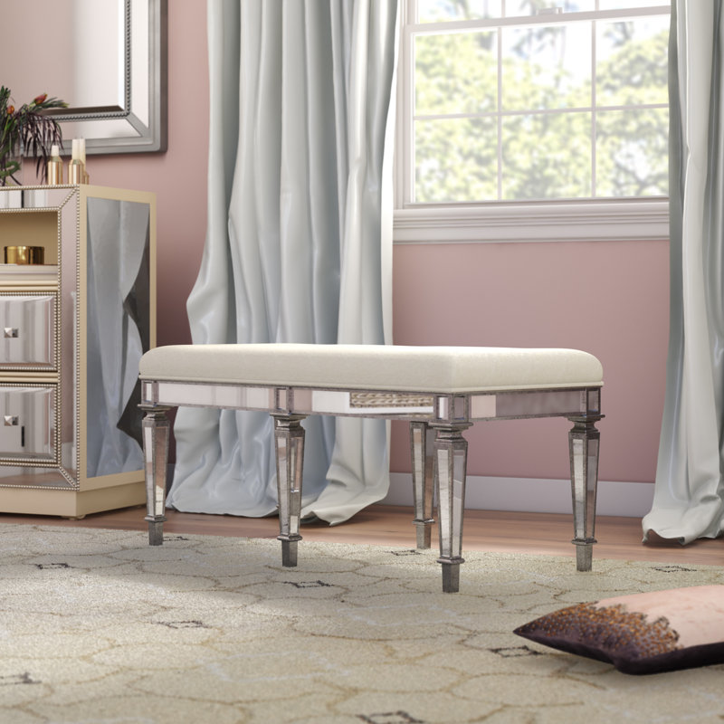 Alexa Upholstered Bench, Pewter