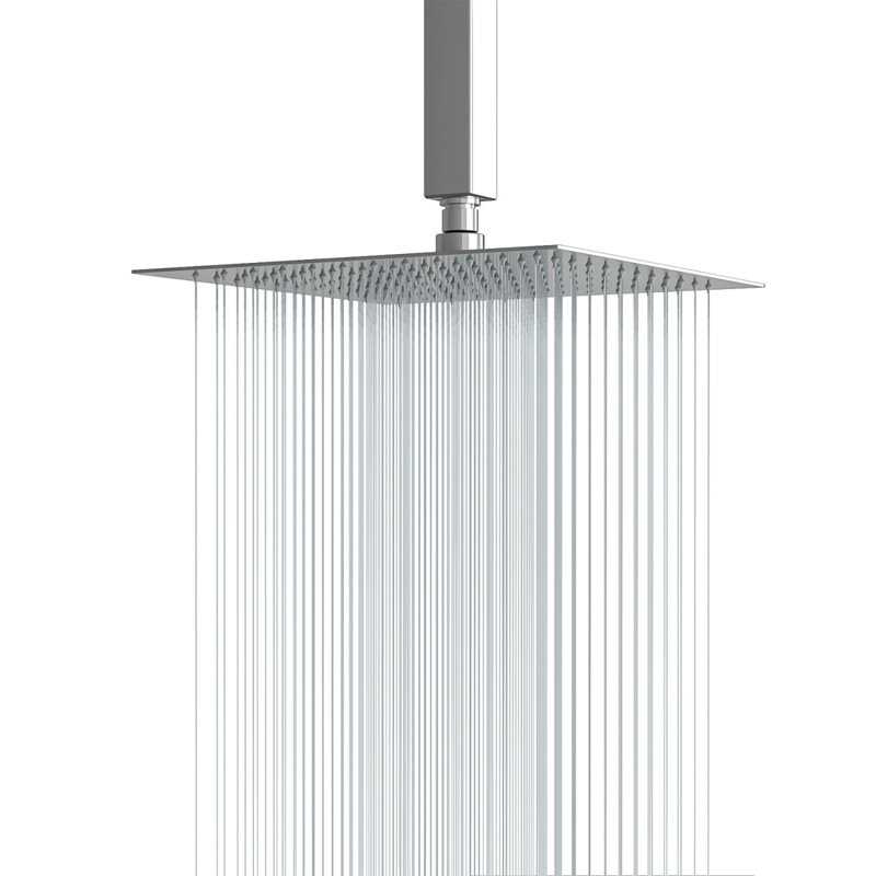 Pomme de douche, pomme de douche fixe à pluie, pommeau de douche carré, Chrome chrome