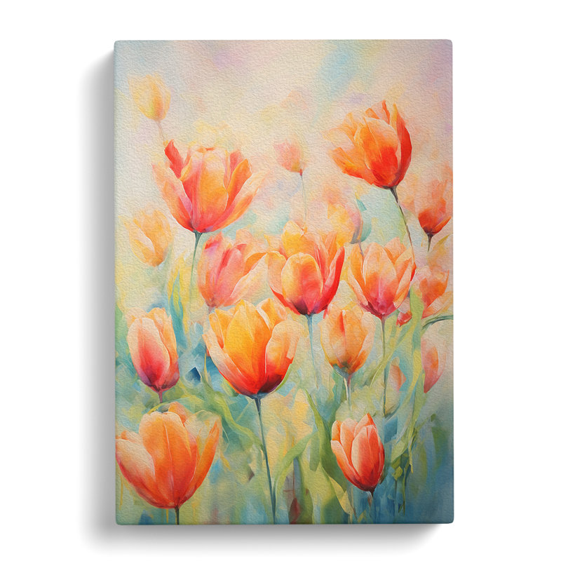 Tulip Flower Impressionism No.3 - Wrapped Canvas, 76cm H x 50cm W x 3cm D