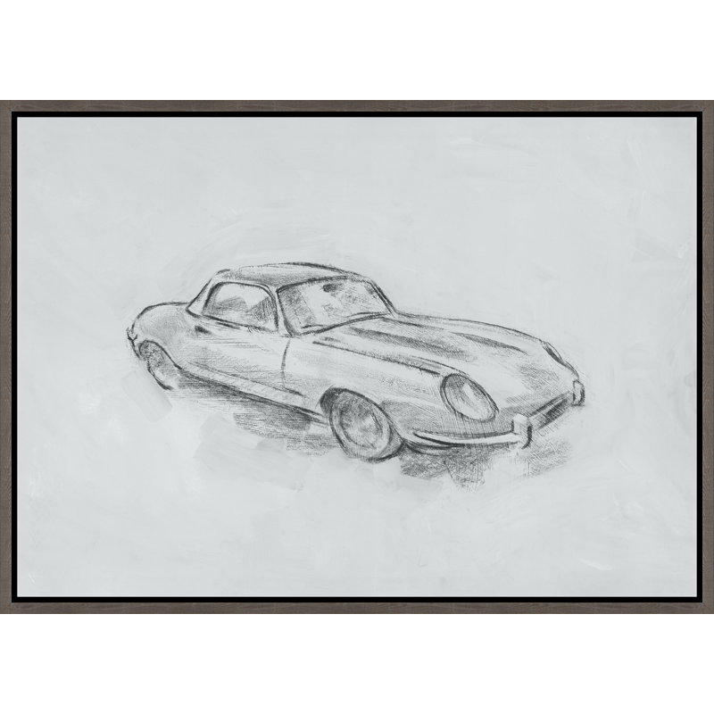 Graphite Cars II Painting by Richard Ryder, Image Brush Gel, 37.75" H x 52.75" W x 1.5" D