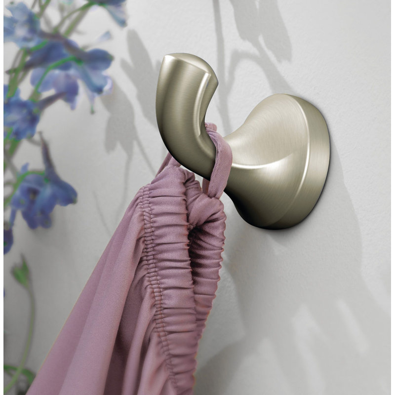 Eva Wall Mounted Robe Hook, Brushed Nickel