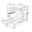 Structure de lit superposé simple au dessus d'un lit double en métal robuste avec échelle pratique et tablette de rangement, solution moderne pour économiser de l'espace pour les enfants et les adultes, assemblage facile, finition blanche, taille simple / double