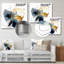Paysage avec décorations géométriques modernes bleu foncé et or III-323147687
