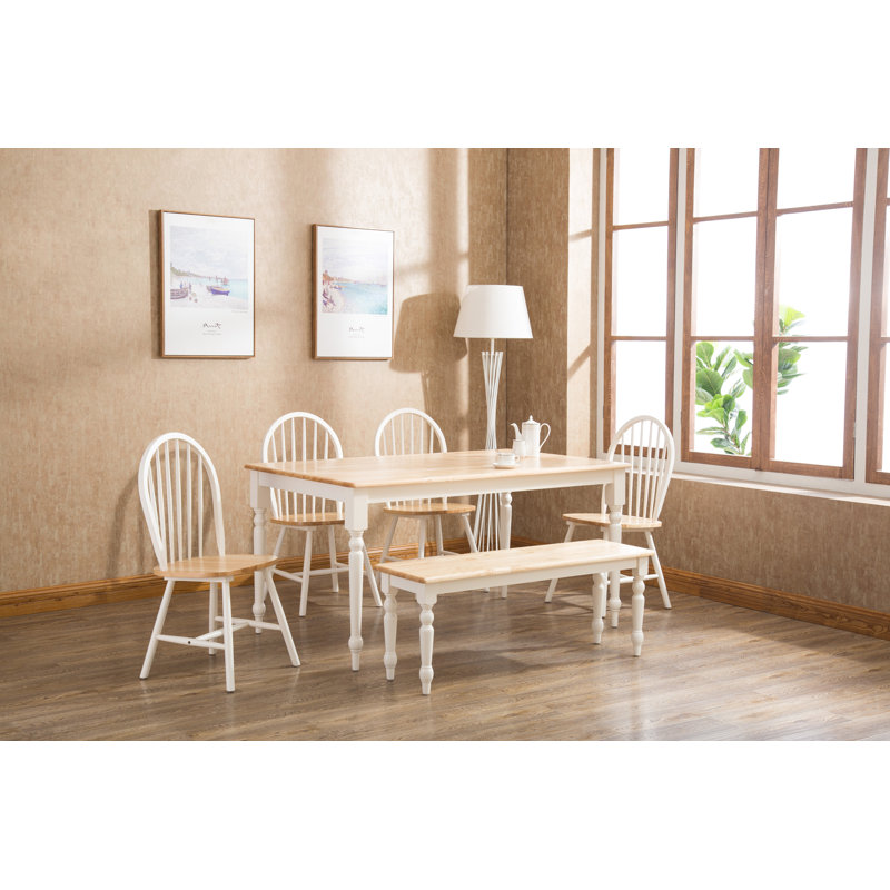 Berene 6 - Person Solid Wood Solid Wood Top Four Leg Dining Set