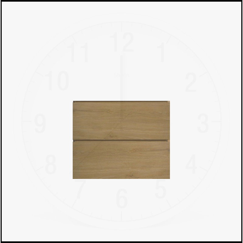 Meuble-lavabo mural avec deux tiroirs et finition luxueuse en chêne naturel, H 20,5 po x l 23,8 po x P 17,9 po