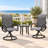Premium All-Weather Swivel Patio Dining 40-Inch High Back Sling Armchairs (Set of 2) -Dark Gray-97697348