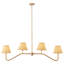 Luminaire suspendu réglable en corde de papier brun à 4 lampes