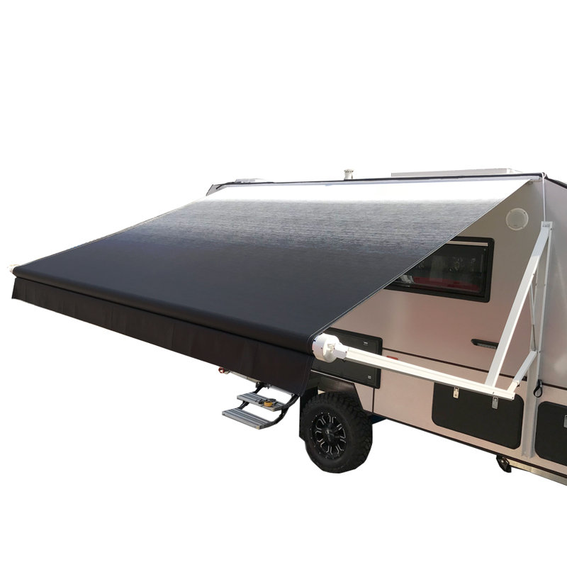 Black Fade Vinyl RV Awning Replacement Fabric, 13 x 8 ft