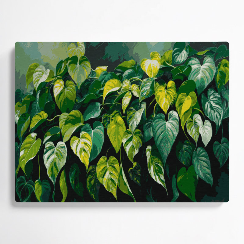 «Botanical Pothos», art mural en métal vert, H 20 po x l 30 po