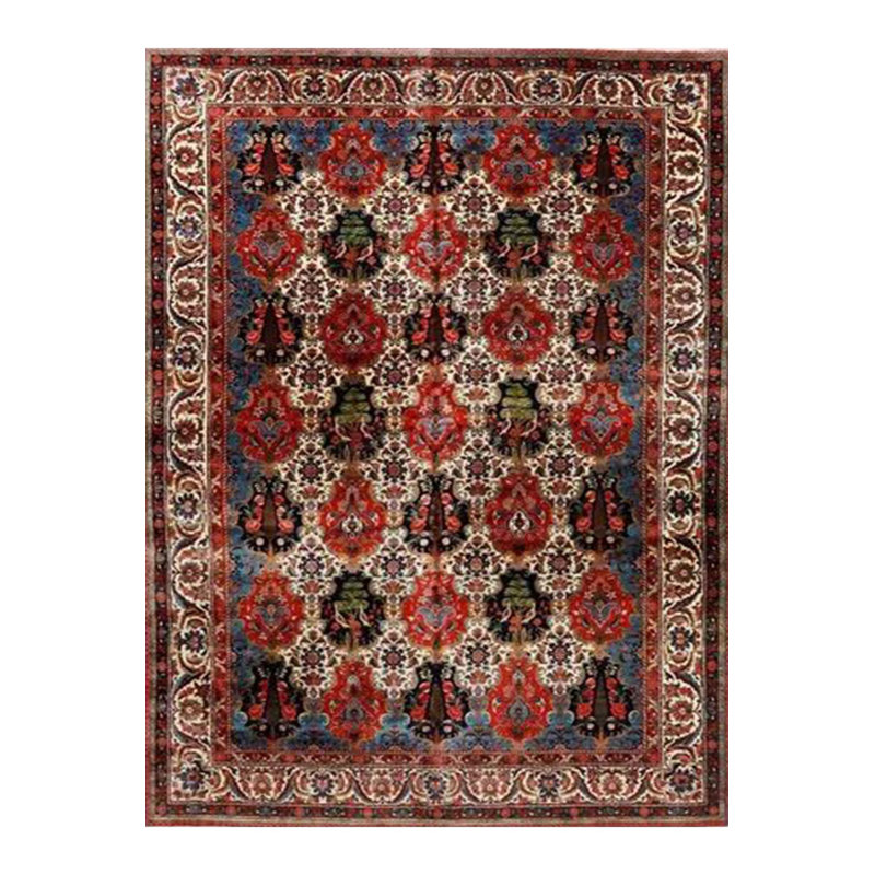 Tapis décoratif tissé à motif traditionnel multicolore lavable à la machine, Sous-tapis rectangulaire 2 pi 6 po x 4 pi 11 po