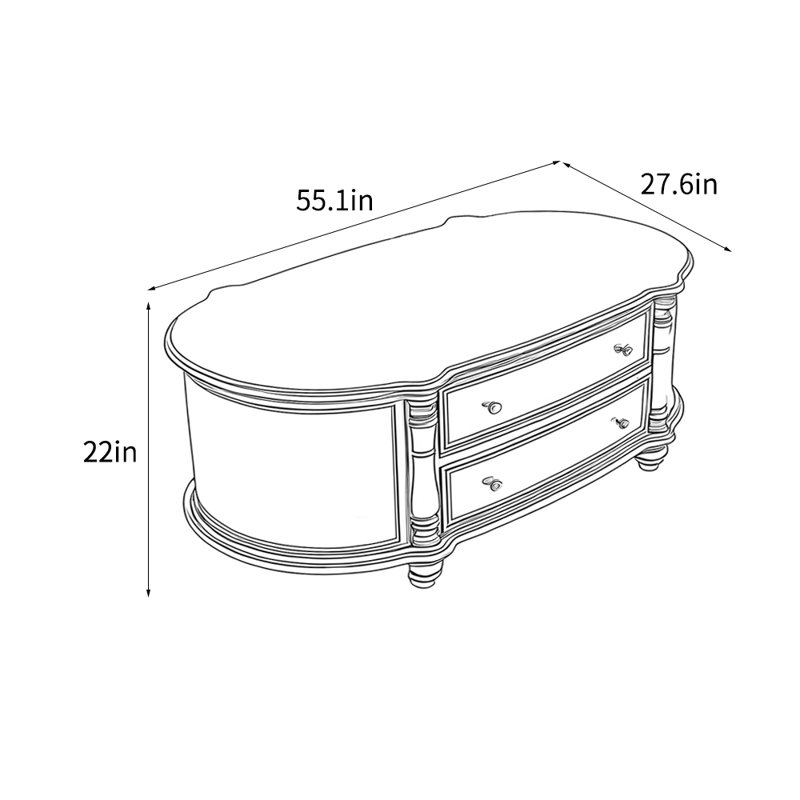 Table basse de style européen, Brun