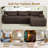 Boneless Chifley L-Shaped Modular Sectional, Cloud Couch with 1 Ottoman-120773659