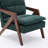 Mid Century Modern Upholstered Chenille Solid Wood Accent Armchair-1904025302