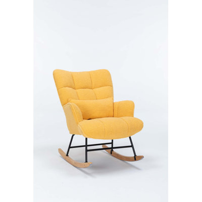 Chaise berçante rembourrée avec dossier haut Teddy