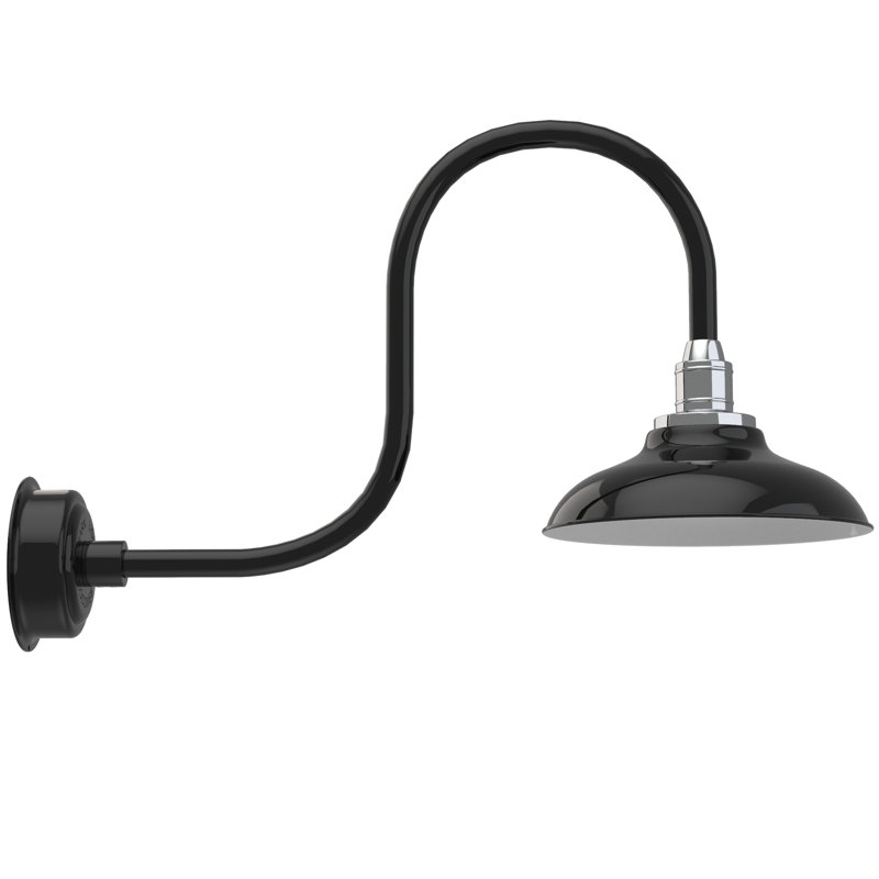 Luminaire de grange d’extérieur à del Ludwicka, H 9 po x l 12 po x P 17 po, Noir