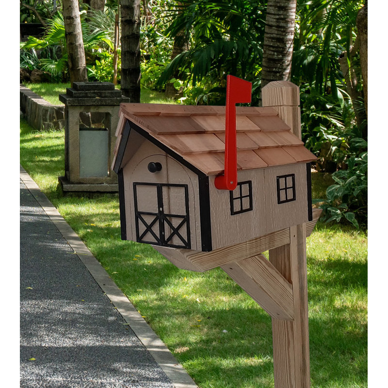 Amish Mailbox, Handmade, Barn Style Mailbox, Clay/Black