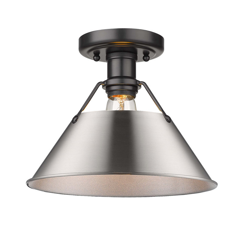 Weatherford Flush Mount, Pewter, Matte Black