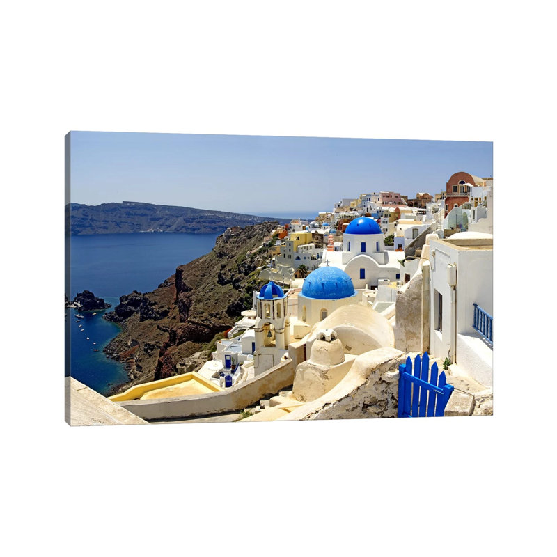 High Angle View Of A Church, Oia, Santorini, Cyclades Island by Panoramic Images - No Frame Print on Canvas
