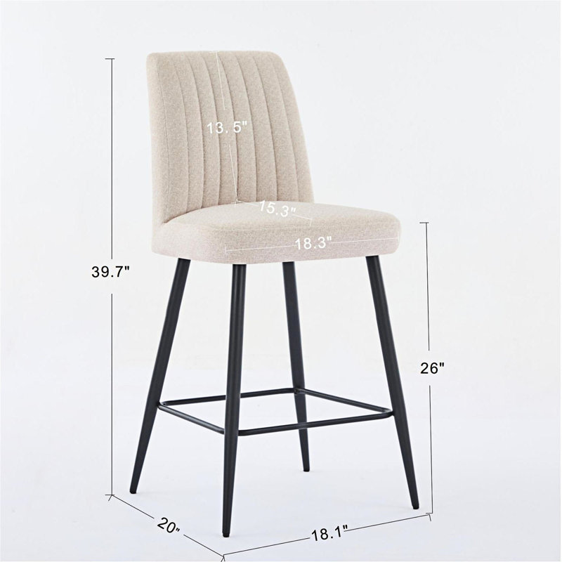 Ensemble de 2 chaises d'appoint rembourrées, Beige