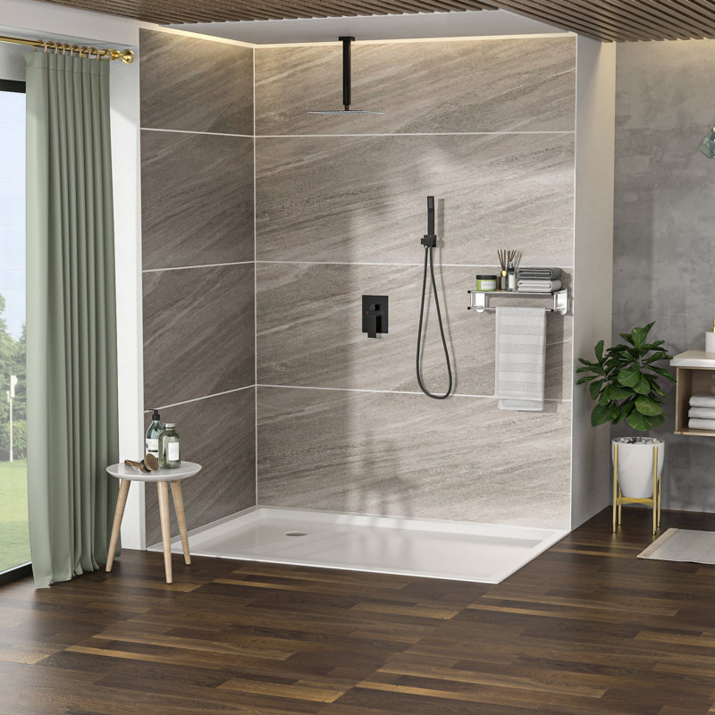 Ceiling Mount Shower - 1.8 Gpm Oil Rubber Bronze Handheld Included Square With Easy Installation Adjustable Water Flow