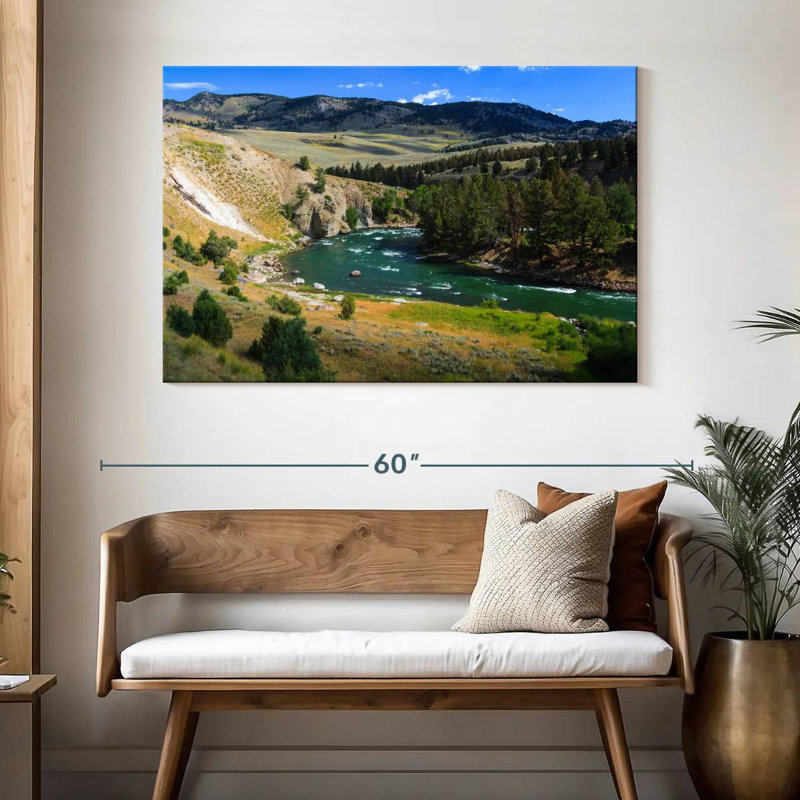 Paysage de la rivière Alvord Yellowstone, H 32 po x l 48 po