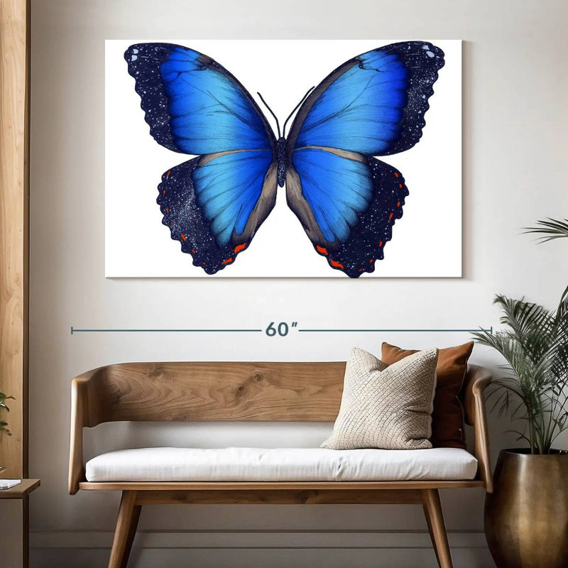 Cosmic Blue Butterfly, 34" H x 51" W