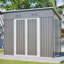 Remise de rangement avec toit incliné résistant aux intempéries et 4 outils de ventilation en métal pour l'extérieur