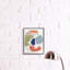 Collage de formes abstraites, vert, orange et bleu par un artiste inconnu - impression-12504873-12504878