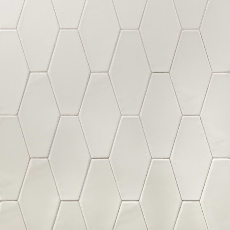 Manchester 4x8 Hexagon Glossy Ceramic Tile, Dove Gray