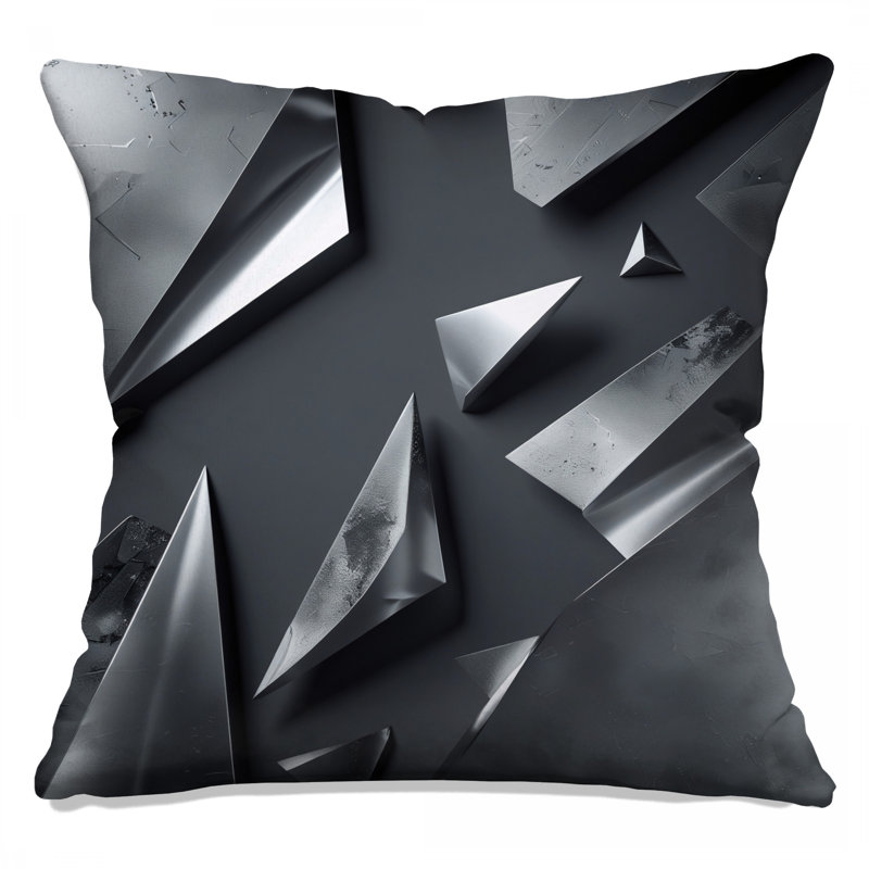 Coussins décoratifs à formes géométriques métalliques, 14 x 14 inches
