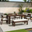 Ensembles de salle à manger en bois d'acacia durable de style rustique pour les rassemblements extérieurs