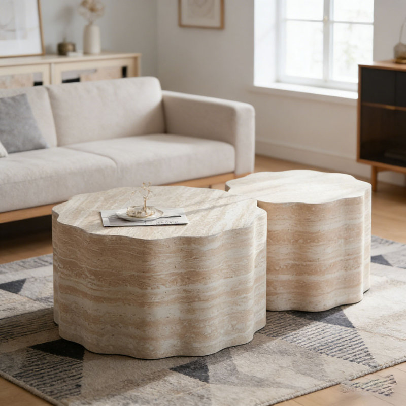 Ensemble de 2 tables basses rondes