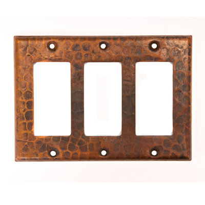 Copper Switchplate Triple Ground Fault/Rocker Cover GFI