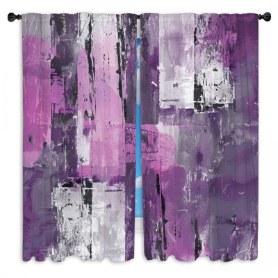 Abstract Shapes Window Curtains  Geometric Minimalist Drapes - 2 Panels