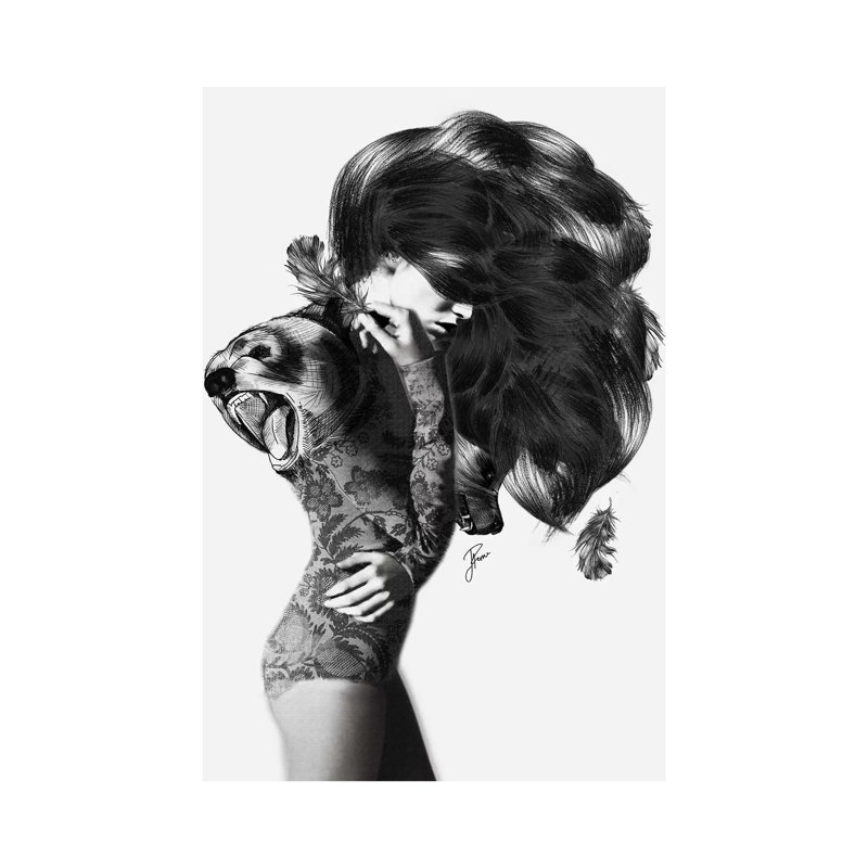 Bear #2 by Jenny Rome - Print on Canvas, Wrapped Canvas, 20.32 cm H x 30.48 cm W