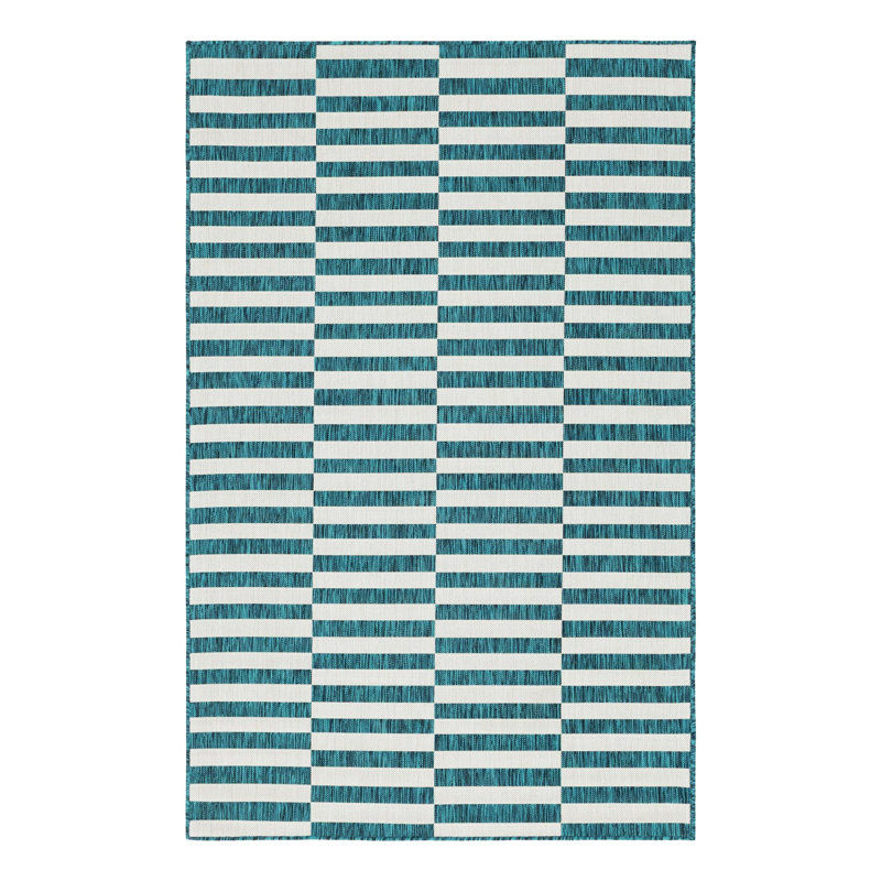 Noank Striped Indoor / Outdoor Rug, Rectangle 5'1" x 8'