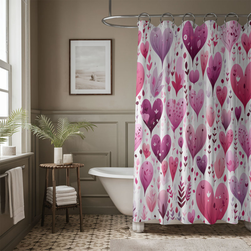 Rideau de douche 1 pièce Passion Wave, H 74 po x l 71 po