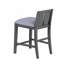 Set Of 2 Counter Height Chairs With Upholstered Seat, Grey